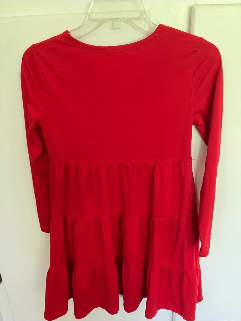 Ashling Girls' Red Long-Sleeve Tiered Tunic Top